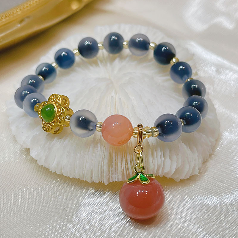 Dark Blue Sugar heart agate Bracelet