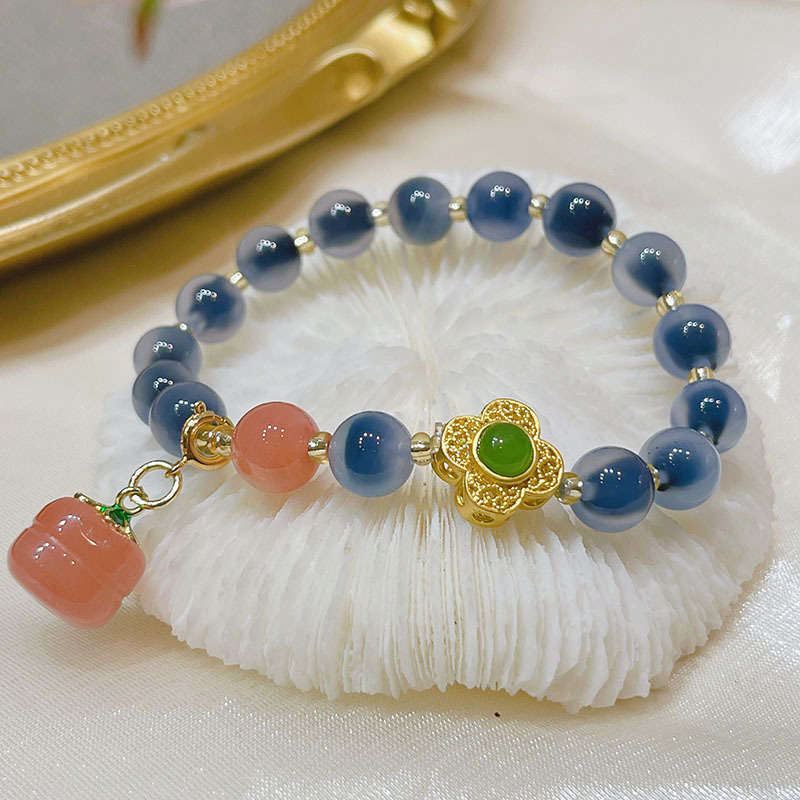 Dark Blue Sugar heart agate Bracelet