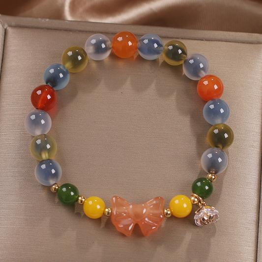 Natural loose heart agate bracelet