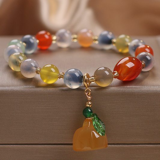 Lotus flower • loose heart agate bracelet