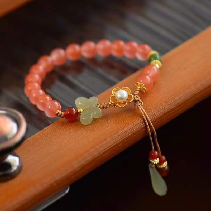 Natural Sunstone Tassel Bracelet