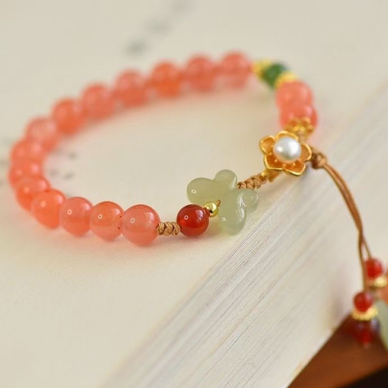 Natural Sunstone Tassel Bracelet