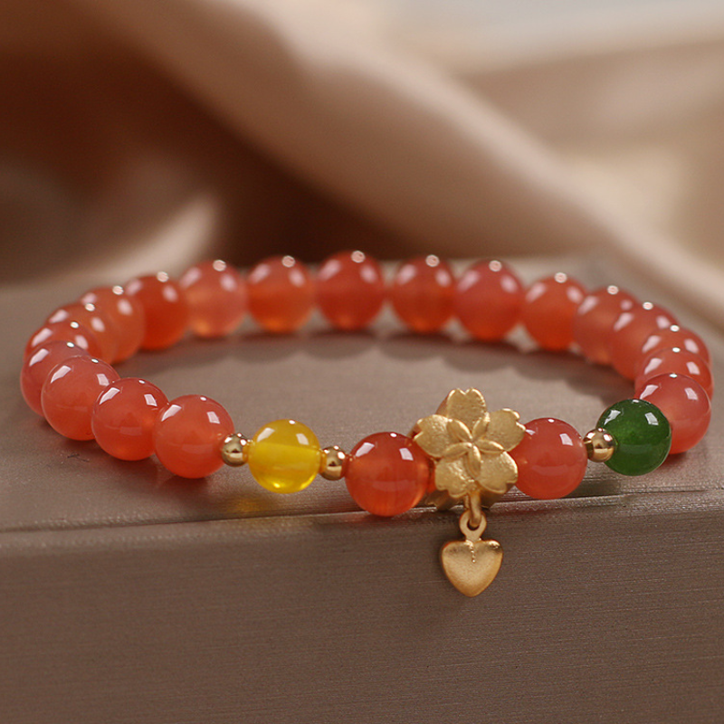 Flowers • Sunstone & Agate bracelet