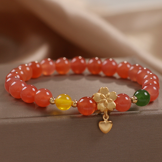 Flowers • Sunstone & Agate bracelet