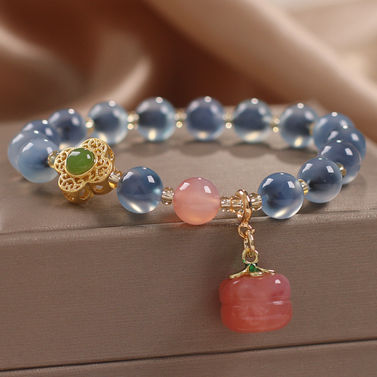 Dark Blue Sugar heart agate Bracelet