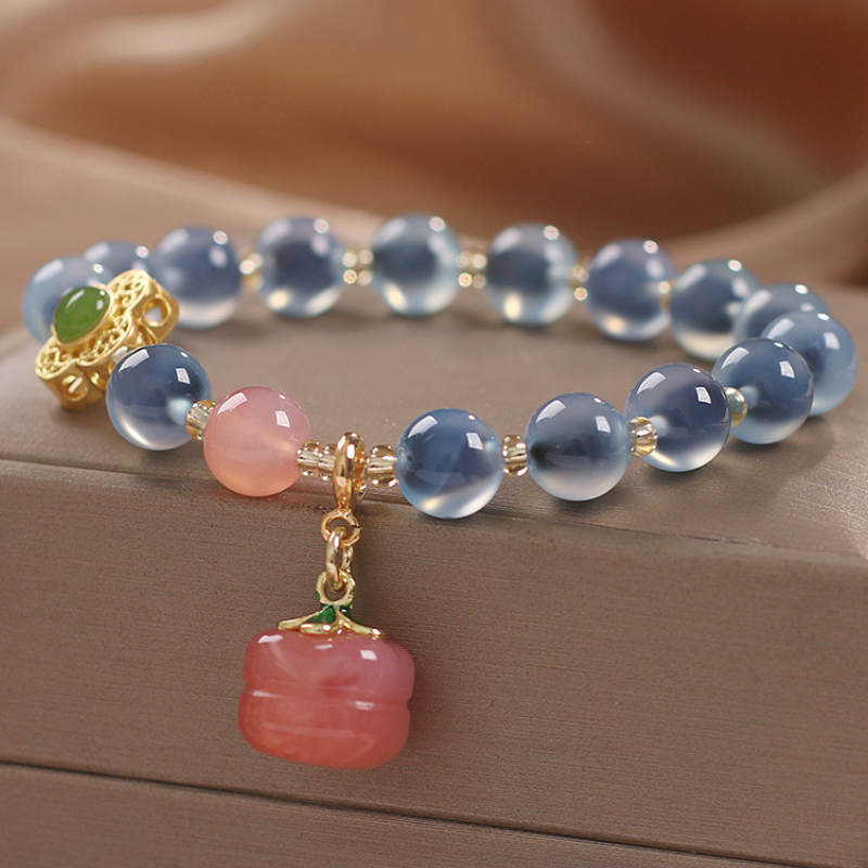 Dark Blue Sugar heart agate Bracelet