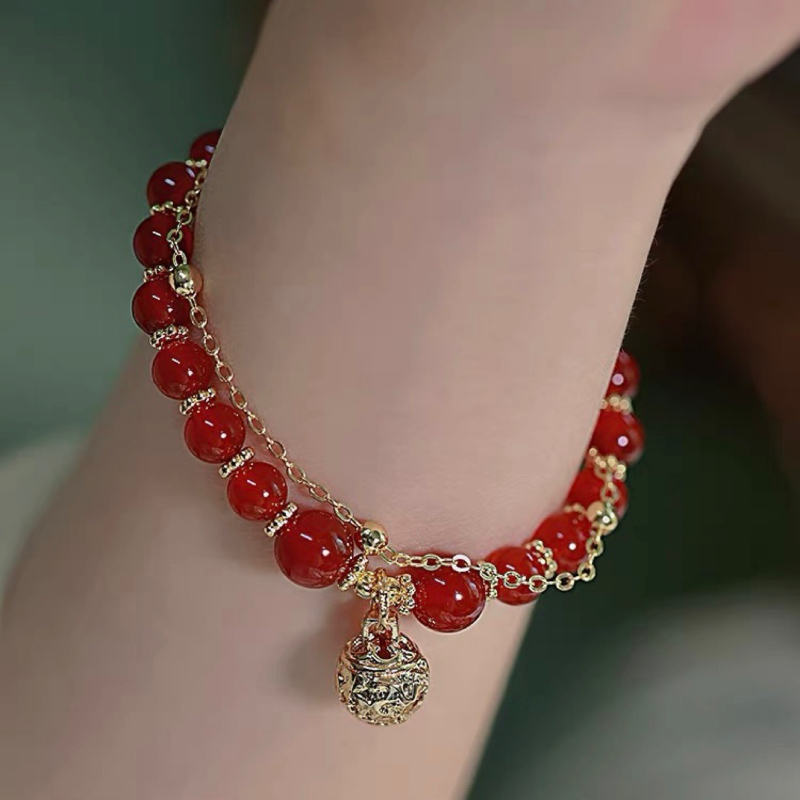 Lucky Bell • Red Agate bracelet