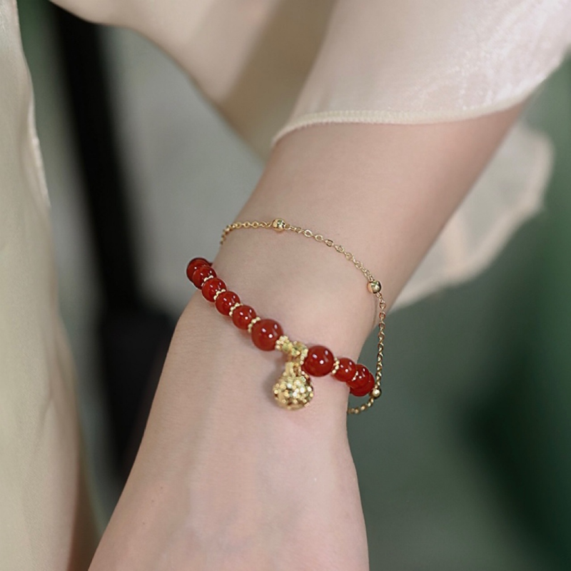 Lucky Bell • Red Agate bracelet
