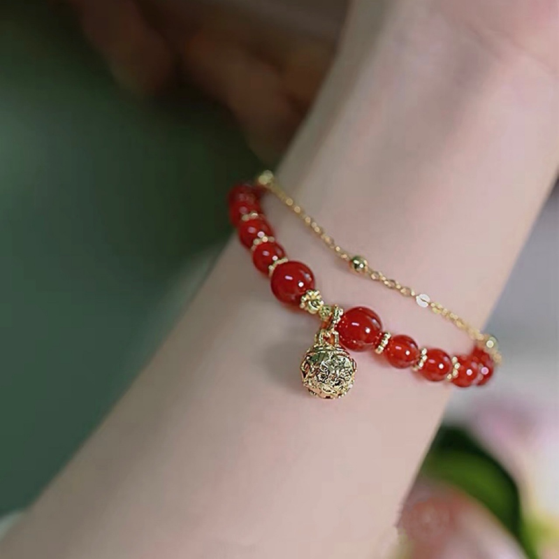 Lucky Bell • Red Agate bracelet