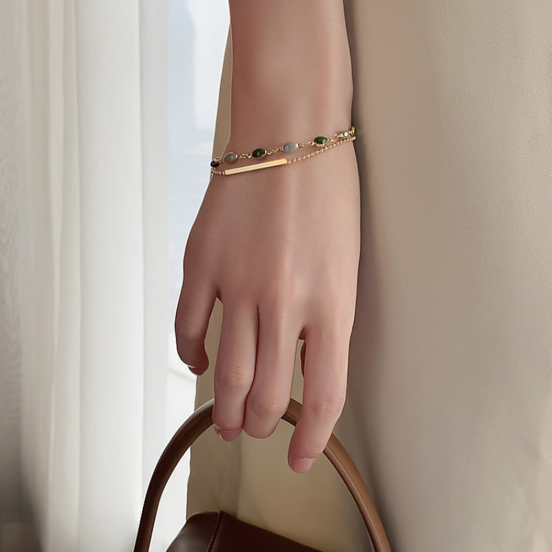 Duet • Emerald Jade stone bracelet