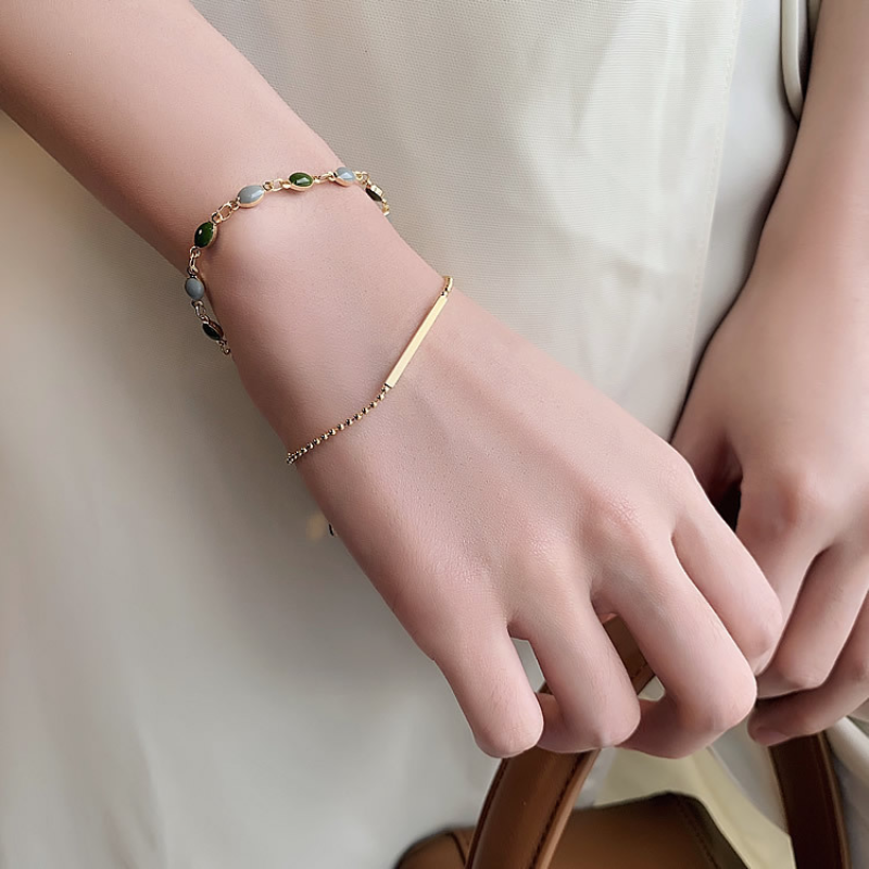 Duet • Emerald Jade stone bracelet