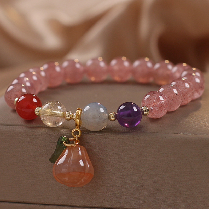 Lucky Pumpkin • Strawberry Crystal Bracelet