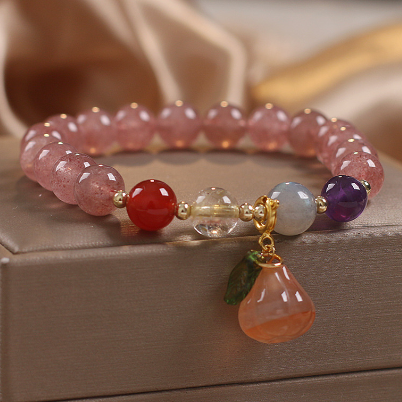 Lucky Pumpkin • Strawberry Crystal Bracelet