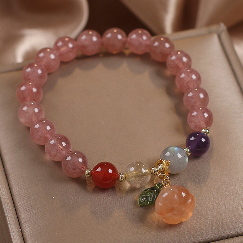 Lucky Pumpkin • Strawberry Crystal Bracelet