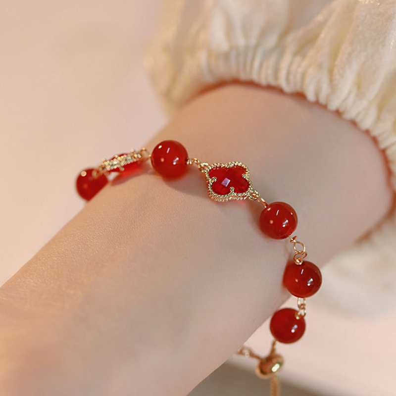 Lucky • Chrysoprase four-leaf clover Bracelet