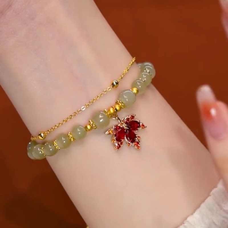 Maple Leaf • Red Agate Bracelet
