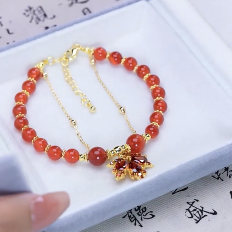 Maple Leaf • Red Agate Bracelet