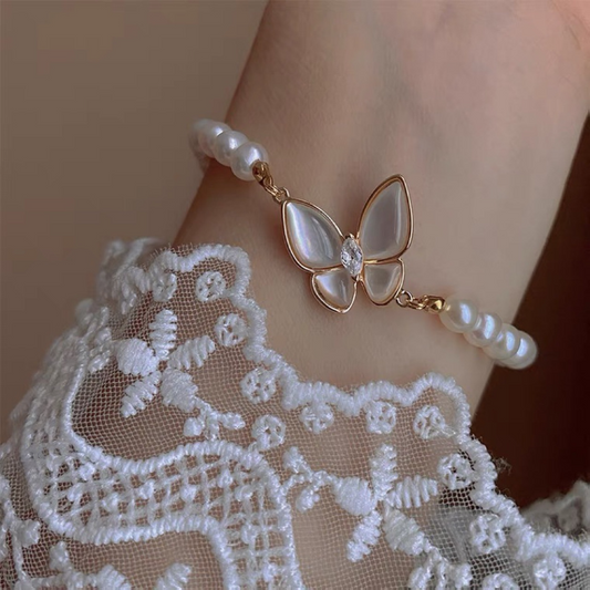 Dancing Butterfly • Freshwater Pearl Bracelet