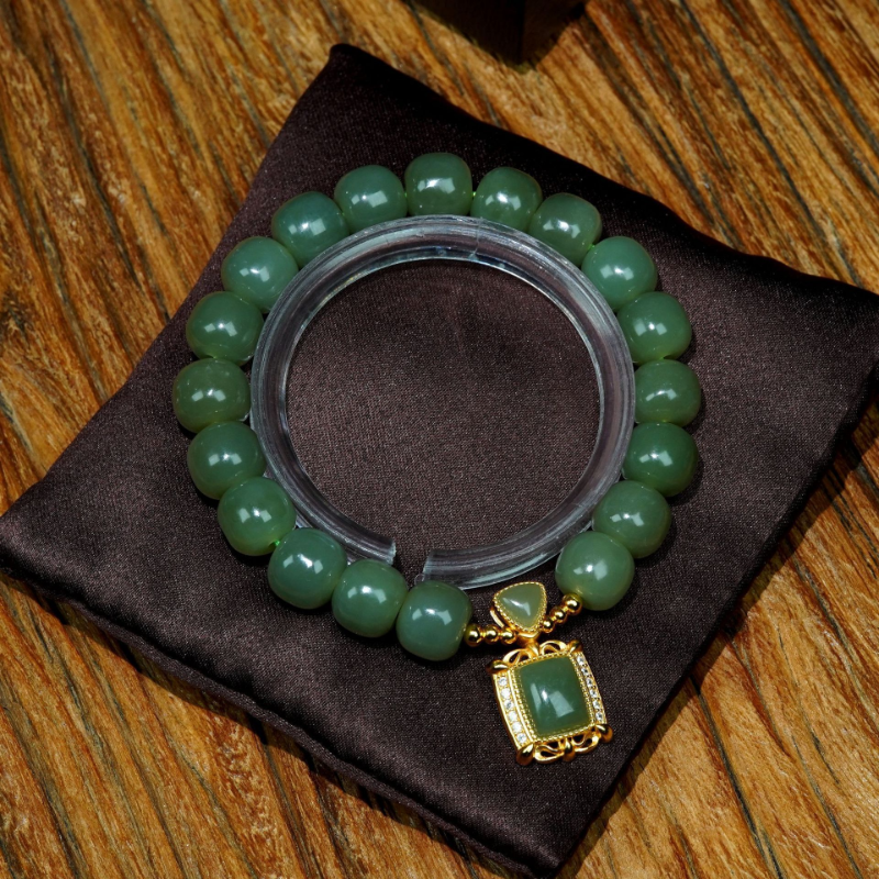 Charm • Confident • Natural Emerald Jade stone bracelet