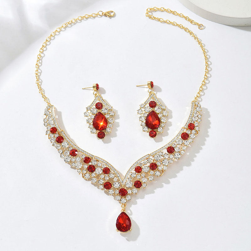 Vintage Natural Crystal Diamond Earring Necklace