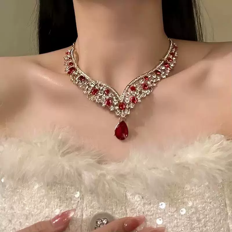 Vintage Natural Crystal Diamond Earring Necklace