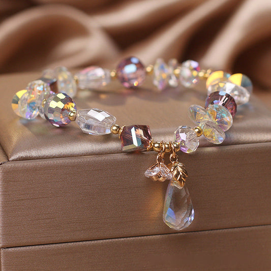 Beaded natural crystal bracelet