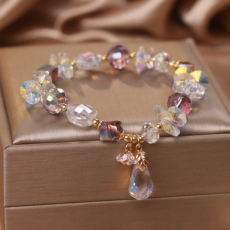 Beaded natural crystal bracelet