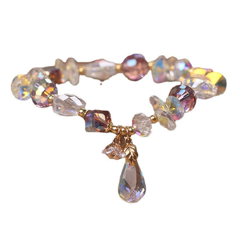 Beaded natural crystal bracelet