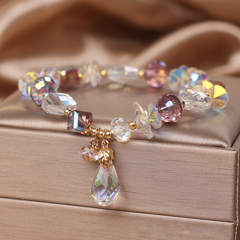 Beaded natural crystal bracelet