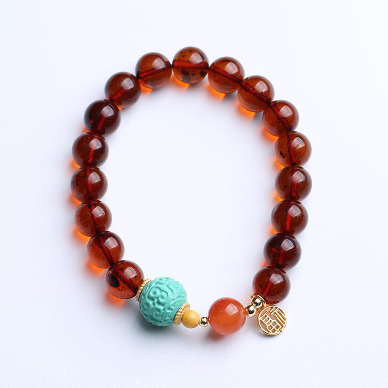 Lucky Bag Natural Beeswax Amber Bracelet