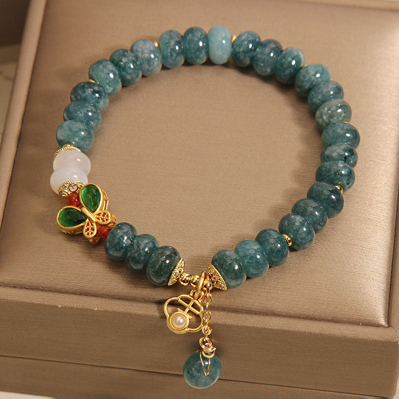 Butterfly Natural Emerald Jade Stone Bracelet