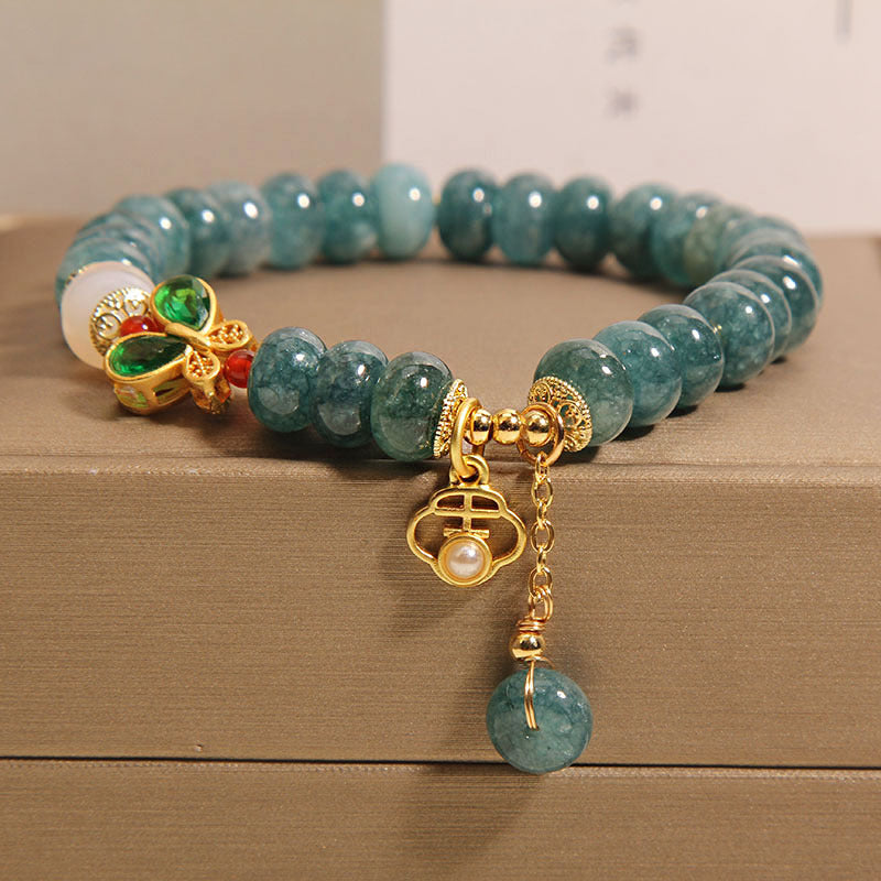 Butterfly Natural Emerald Jade Stone Bracelet