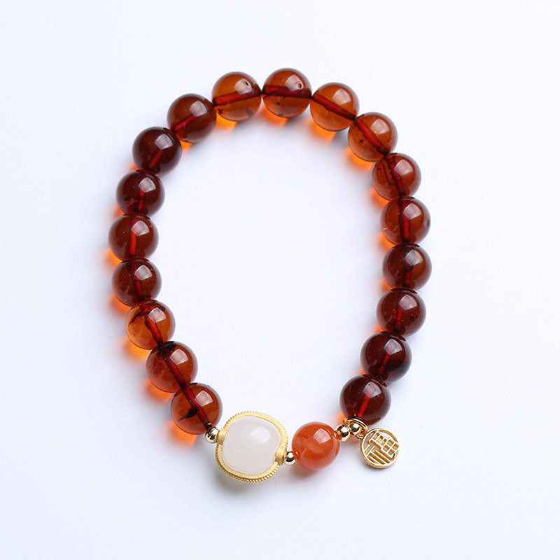 Lucky Bag Natural Beeswax Amber Bracelet