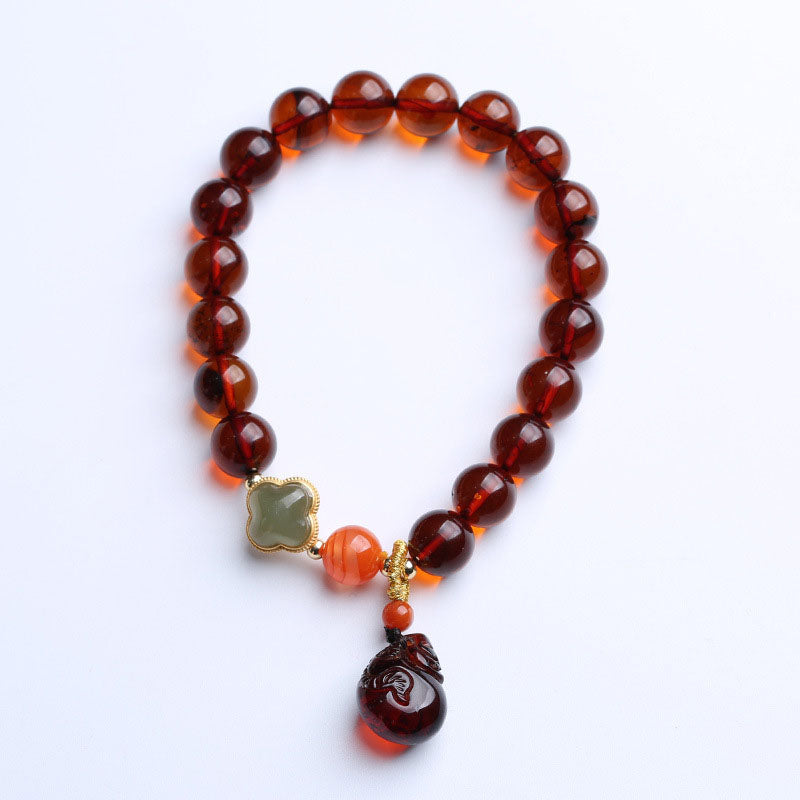 Lucky Bag Natural Beeswax Amber Bracelet