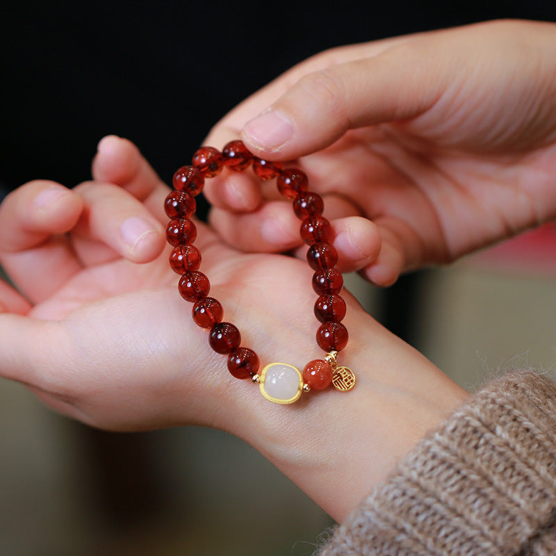 Lucky Bag Natural Beeswax Amber Bracelet
