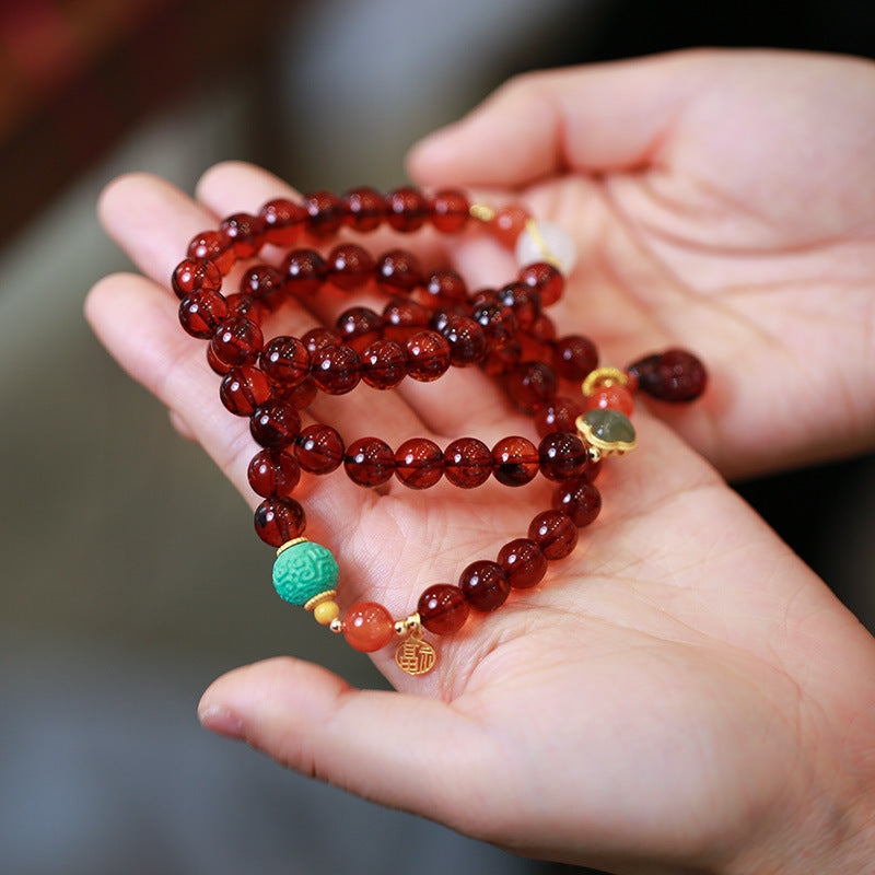 Lucky Bag Natural Beeswax Amber Bracelet