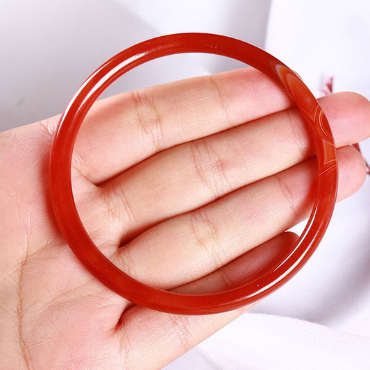 Brazilian Natural Red Agate Bracelet Bangle