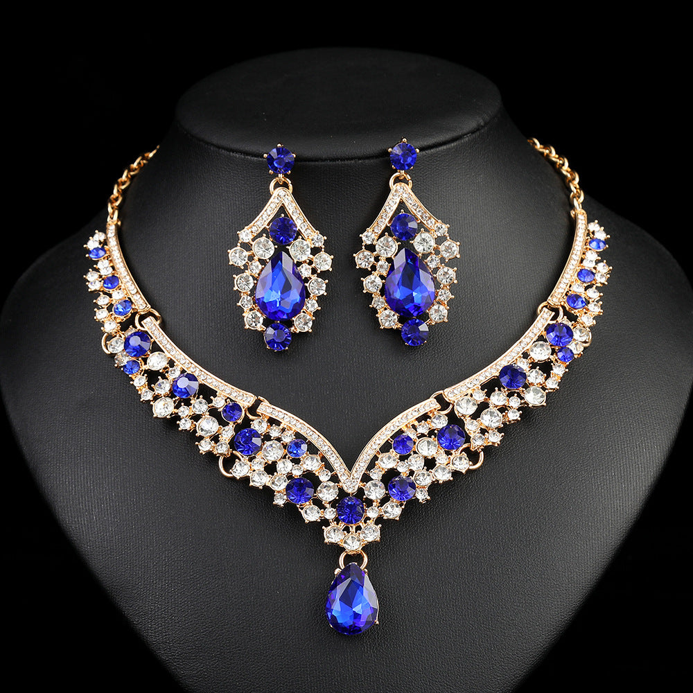 Vintage Natural Crystal Diamond Earring Necklace