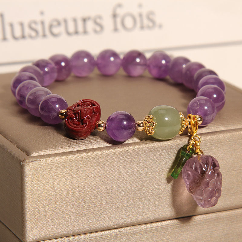 Grape natural crystal bracelet