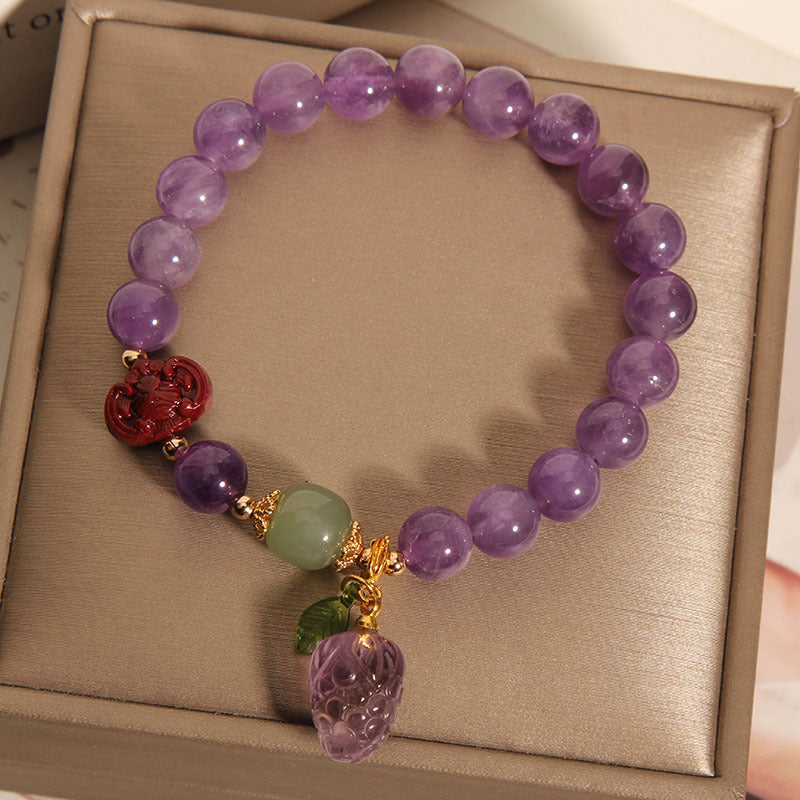 Grape natural crystal bracelet
