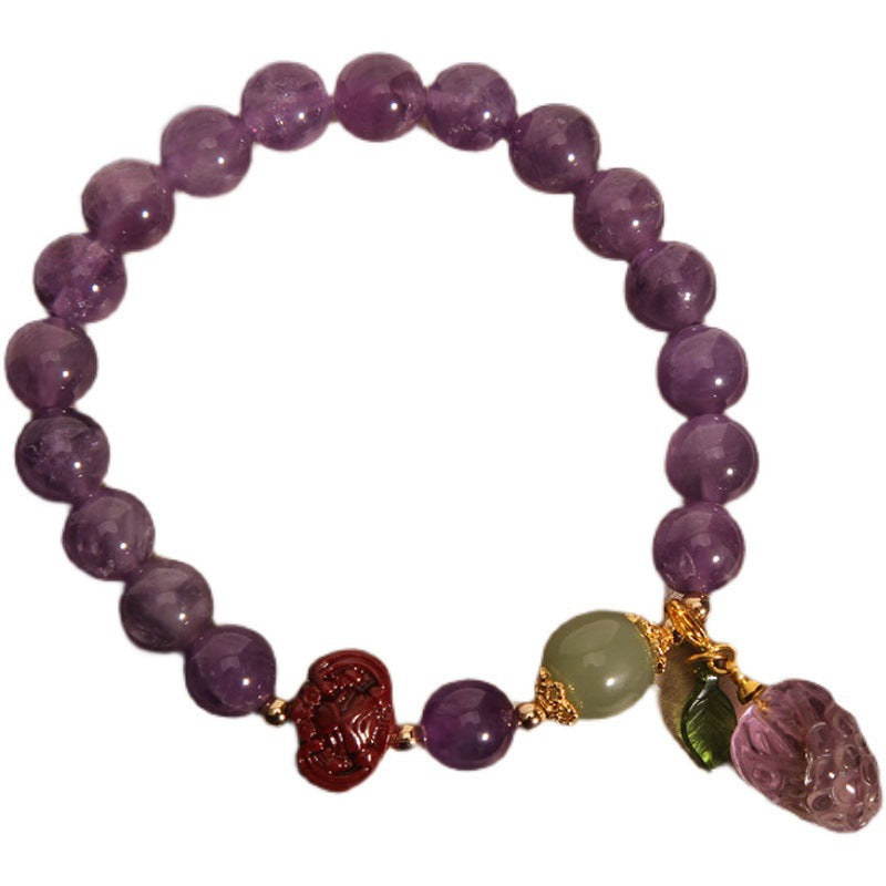Grape natural crystal bracelet