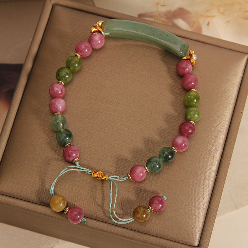 Colorful natural tourmaline bracelet