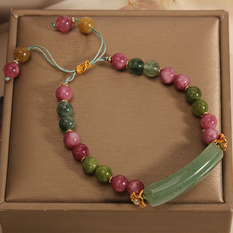 Colorful natural tourmaline bracelet
