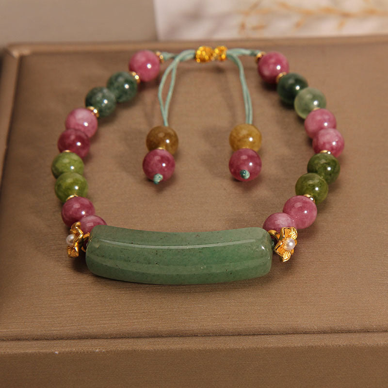 Colorful natural tourmaline bracelet