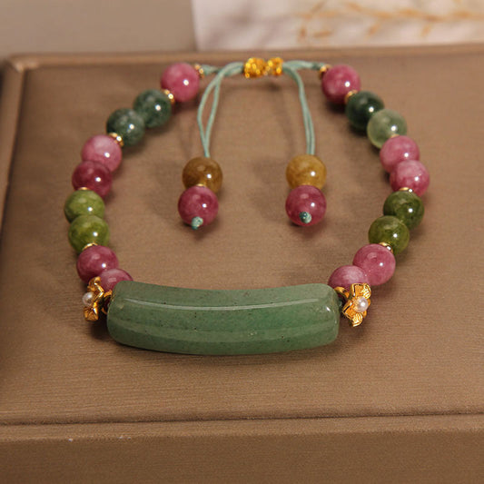 Colorful natural tourmaline bracelet