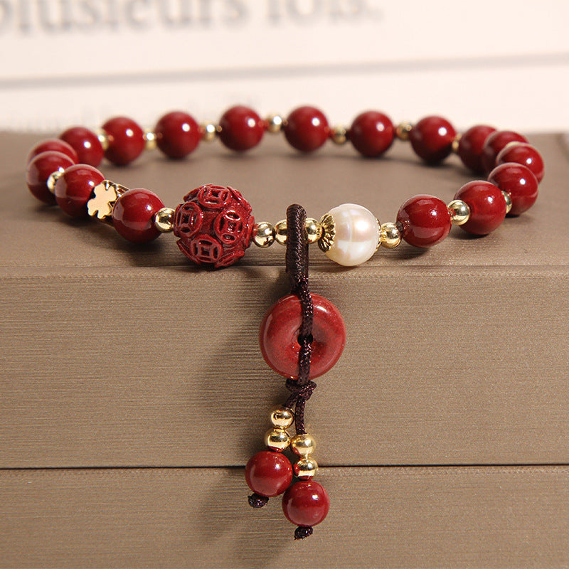 Lucky Natural Cinnabar Bracelet