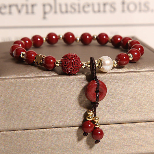 Lucky Natural Cinnabar Bracelet
