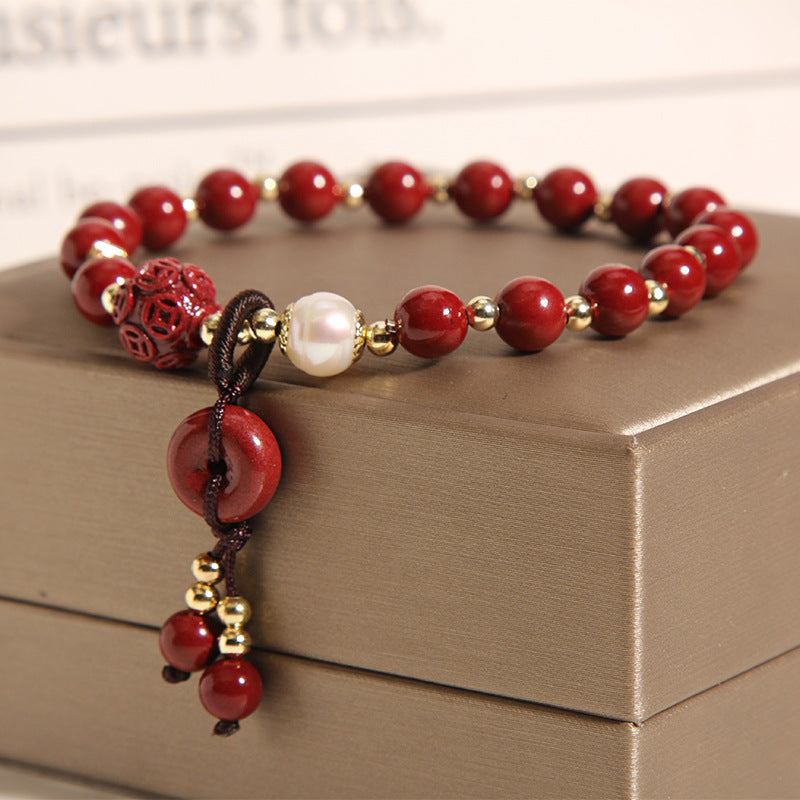 Lucky Natural Cinnabar Bracelet