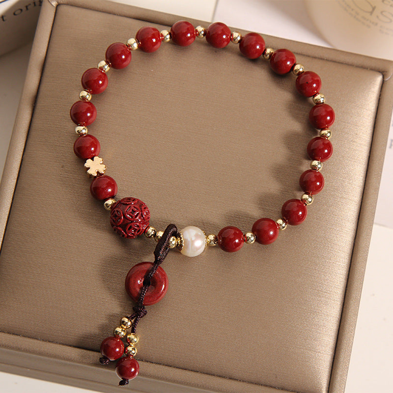 Lucky Natural Cinnabar Bracelet