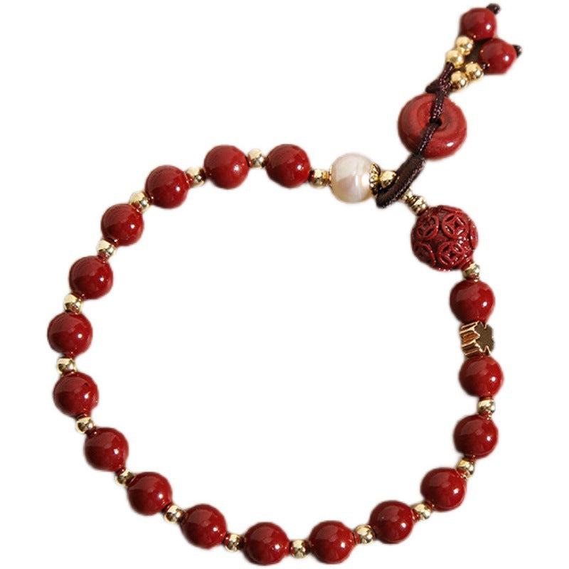 Lucky Natural Cinnabar Bracelet